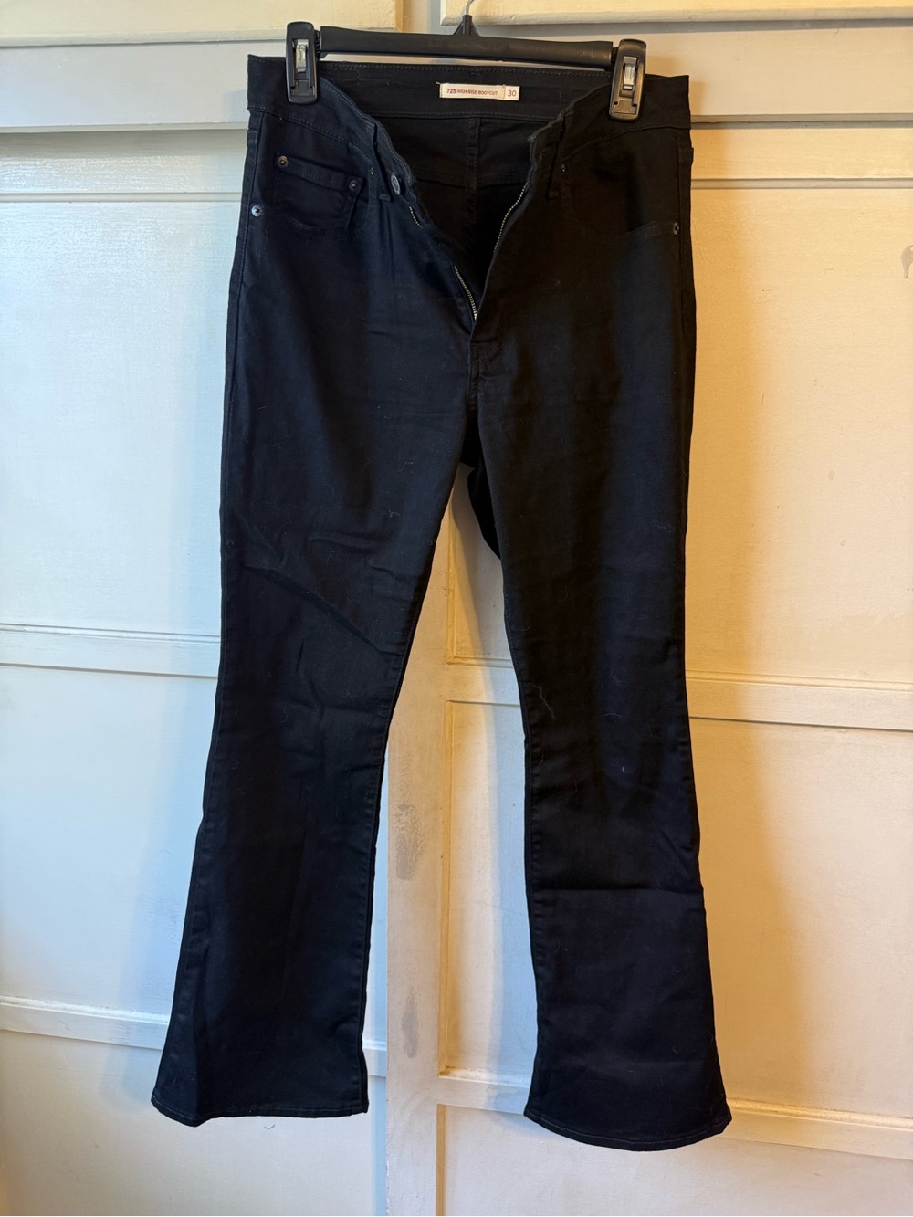 Levi's 725 High Rise Bootcut Black Jeans 30 x 30